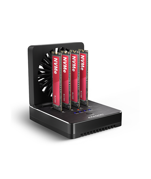 AXAGON ADSA-M2C44 USB4 docking station for 4x M.2 NVMe SSDs with disk cloning function without a PC