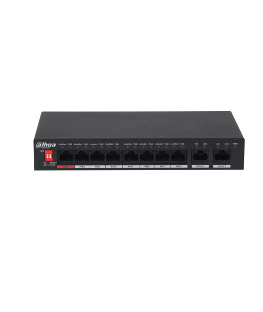 Switch DAHUA PFS3010-8ET-96-V2 Desktop/pedestal PoE ports 8 96 Watts DH-PFS3010-8ET-96-V2