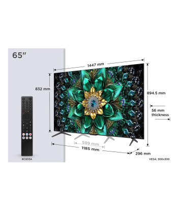 TV TCL 65" 4K Ultra HD 3840 x 2160 pixels Flat 16:9 QD-Mini LED 65Q6C