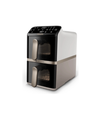 Kuumaõhufritüür Philips, Dual Basket, NA462/80 4000 Series, Capacity 10 L, Power 2750 W, RapidAir, Silk White/Beige