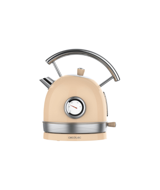 Чайник Cecotec, ThermoSense 420 Vintage, 2200 W, Electric, 1.8 L, Stainless steel, 360° rotational base, Light Beige