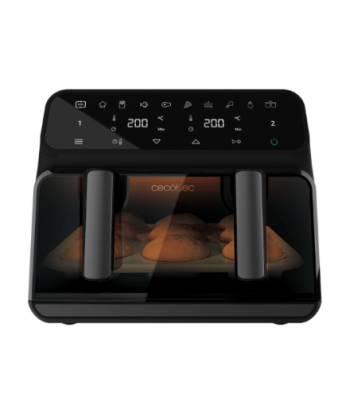 Cecotec Double hot air fryer, Cecofry Advance 9000 Window, Power 2200 W, Capacity 9 L, Black