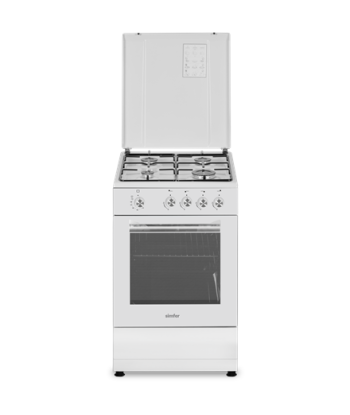 Плита Simfer, 4401SGRBB, Hob type Gas, Oven type Gas, White, Width 50 cm, Depth 55 cm, 49 L