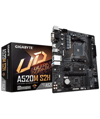 Gigabyte, A520M S2H 1.0, Processor family AMD, Processor socket AM4, DDR4 DIMM, Memory slots 2, Chipset AMD A, Micro ATX