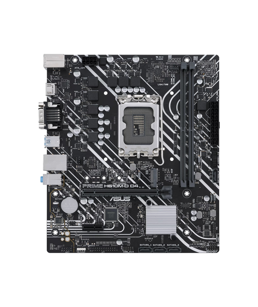 Asus, PRIME H610M-D D4, Processor family Intel, Processor socket LGA1700, DDR4 DIMM, Memory slots 2, Supported hard disk drive