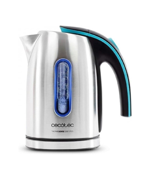 Cecotec Kettle, ThermoSense 220 Steel, Electric, 1630 W, 1.2 L, Stainless Steel, 360° rotational base, Stainless Steel