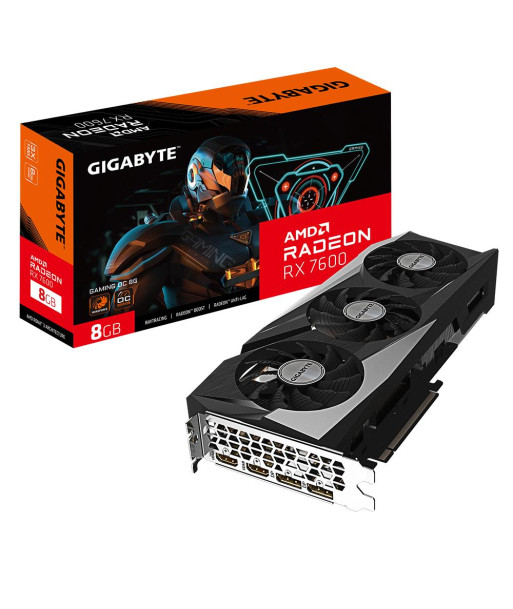 Graphics Card GIGABYTE AMD Radeon RX 7600 8 GB GDDR6 128 bit PCIE 4.0 16x 2xHDMI 2xDisplayPort GV-R76GAMINGOC-8GD1.1
