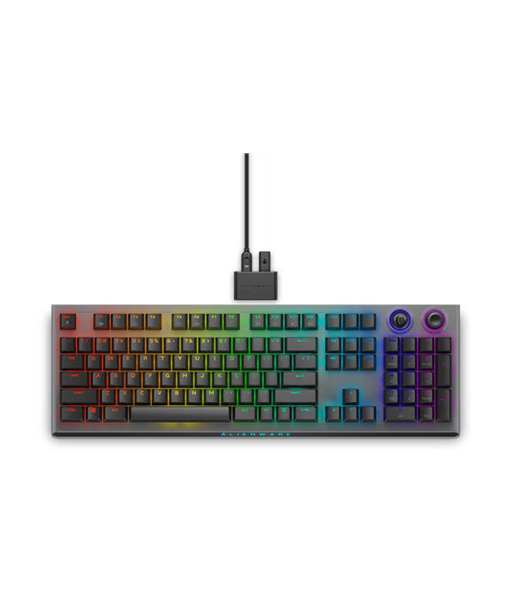 Dell Alienware Tri-Mode AW920K Wireless Gaming Keyboard, RGB LED light, US, Wireless, Dark Side of the Moon, Bluetooth
