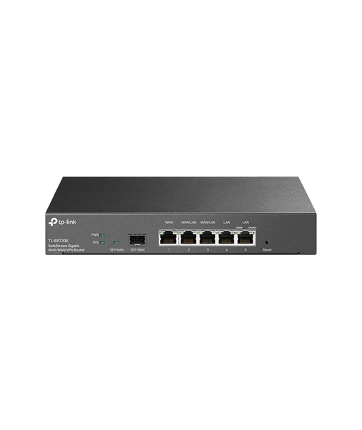 TP-LINK, SafeStream Gigabit Multi-WAN VPN Router, ER7206, 10/100/1000 Mbit/s, Ethernet LAN (RJ-45) ports 1× Gigabit SFP WAN