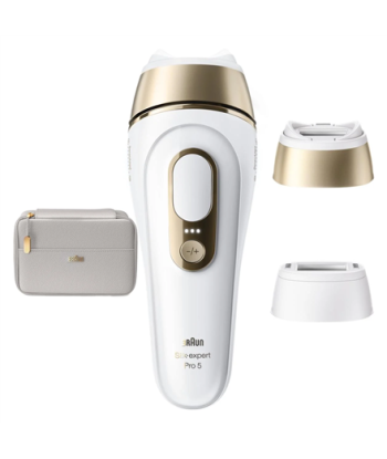 Braun IPL Epilator, Silk expert Pro 5 PL5210, Number of power levels 3, White/Gold