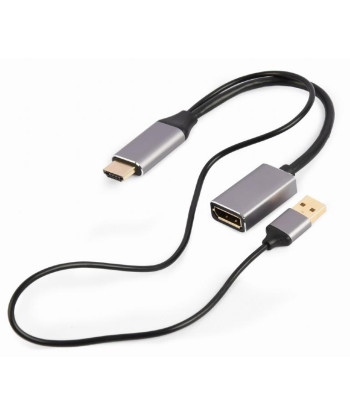 I/O ADAPTER HDMI TO DP/BLACK A-HDMIM-DPF-02 GEMBIRD