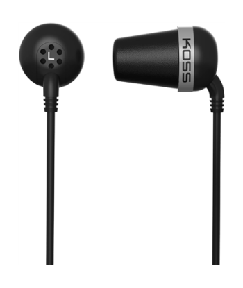 Koss, Headphones, The Plug, Wired, In-ear, Black, Noise canceling