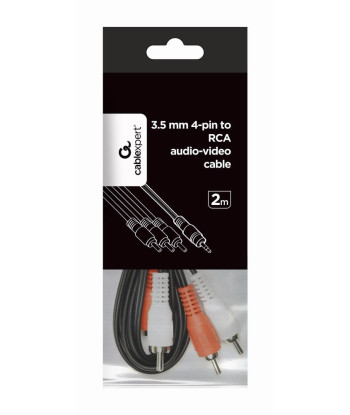 CABLE AUDIO 3.5MM 4PIN TO 3RCA/AV 2M CCA-4P2R-2M GEMBIRD