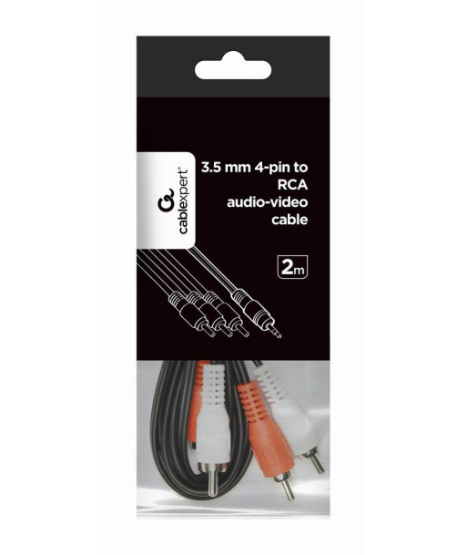 CABLE AUDIO 3.5MM 4PIN TO 3RCA/AV 2M CCA-4P2R-2M GEMBIRD
