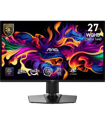 Monitor MSI 26.5" 2560 x 1440 pixels Wide Quad HD Native aspect ratio 16:9 QD-OLED Flat MAG274QPQD-OLEDX24