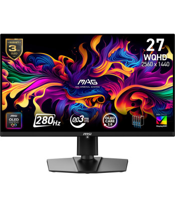 Monitor MSI 26.5" 2560 x 1440 pixels Wide Quad HD Native aspect ratio 16:9 QD-OLED Flat MAG271QPQD-OLEDX28