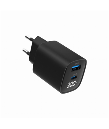 Gembird 2-port 30W USB fast charger, LCD | TA-UC-PDQC30LCD-BK-01