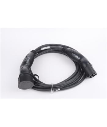 Evaka EV Charging Cable Type 2-Type 2, 22 kW, 32 A, 5 x 6 mm2, 1 x 0.5 mm2, 7 m | ITGAM3872 | Black