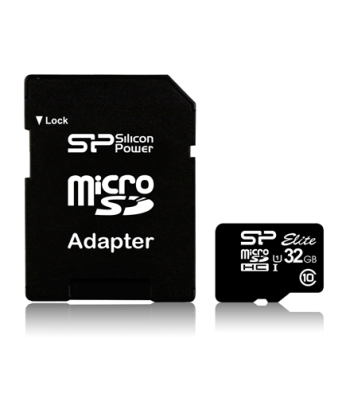 Silicon Power, Elite UHS-I, 16 GB, MicroSDHC, Flash memory class 10, SD adapter