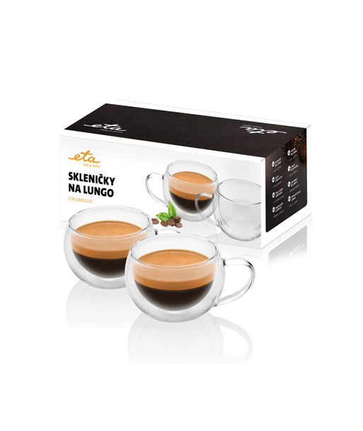 ETA, Lungo cups, ETA518091010, For coffee, 2 pc(s), Dishwasher proof, Glass