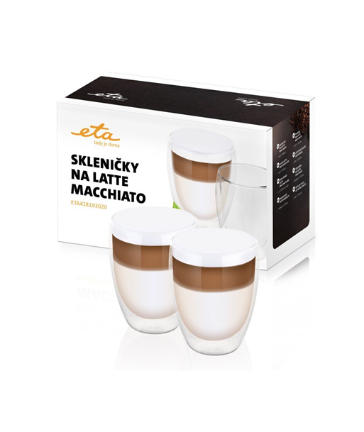 ETA, Latte Macchiato Glasses, ETA418193020, For coffee, 2 pc(s), Dishwasher proof