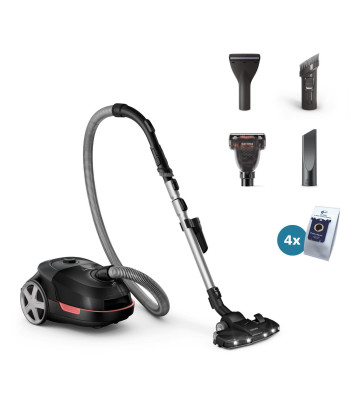 Tolmuimeja PHILIPS Bagged 900 Watts Capacity 4 l Noise 77 dB Black Weight 4.6 kg XD6142/12