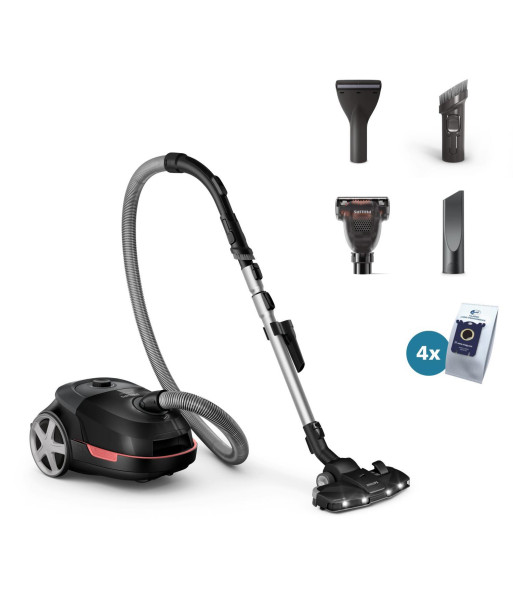 Tolmuimeja PHILIPS Bagged 900 Watts Capacity 4 l Noise 77 dB Black Weight 4.6 kg XD6142/12