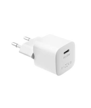 Fixed Mini USB-C Travel Charger Fast charging, White, 20 W