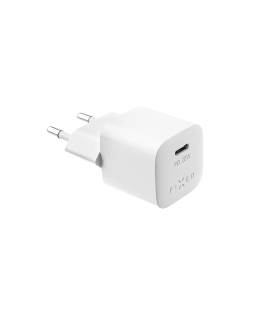 Fixed Mini USB-C Travel Charger Fast charging, White, 20 W Fixed Mini USB-C Travel Charger Fast charging, White, 20 W