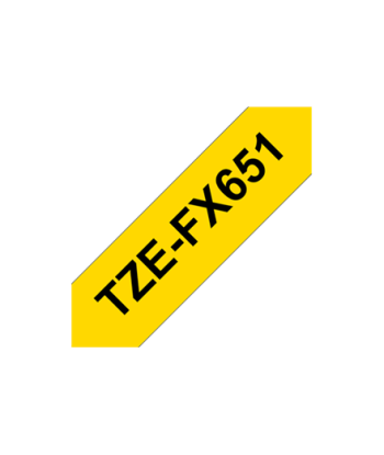 Ламинированная лента Brother, TZe-FX651 Flexible ID, Black on Yellow, TZe, 8 m, 2.4 cm