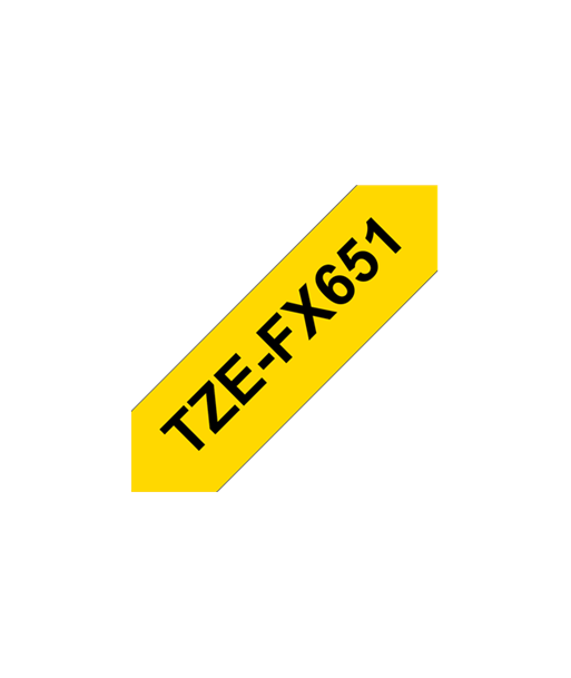 Kleepkirjalint Brother, TZe-FX651 Flexible ID, Black on Yellow, TZe, 8 m, 2.4 cm