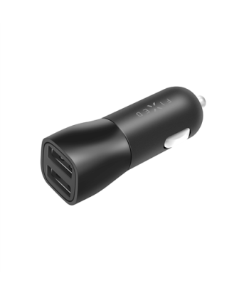 Fixed 15W Kahe USB Pordiga Autolaadija - Must