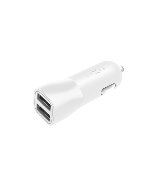 Fixed Car Charger Dual White, 15 W Fixed Car Charger Dual White, 15 W