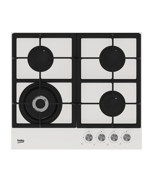 Варочная панель BEKO, HILW64225SW, Gas, Number of burners/cooking zones 4, Knob, White
