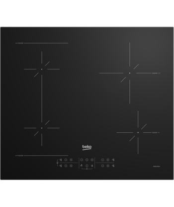 BEKO Hob, HII64200SFMT, Induction, Number of burners/cooking zones 4, Touch, Timer, Black