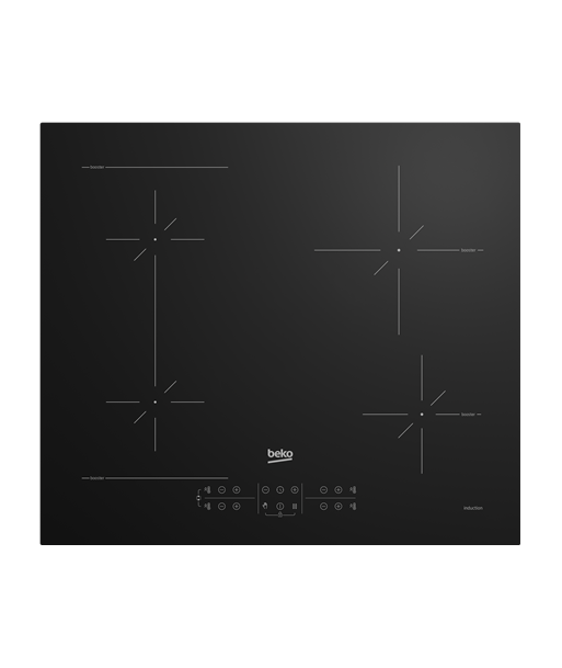 Варочная панель BEKO, HII64200SFMT, Induction, Number of burners/cooking zones 4, Touch, Timer, Black