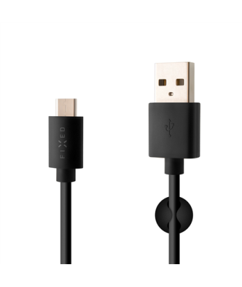 Fixed 2m USB/USB-C Data & Charging Cable - Black
