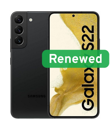 Samsung Renewed Grade Factory-sealed, Galaxy S22, Black, 6.1", 128 GB, 5G