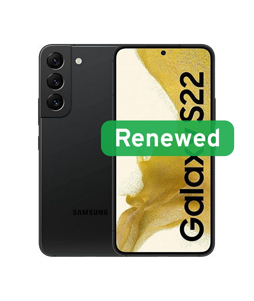Samsung Renewed Grade Factory-sealed, Galaxy S22, Black, 6.1", 128 GB, 5G