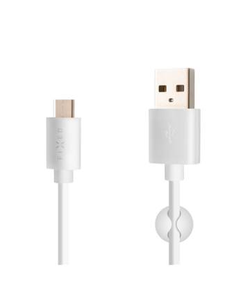 Fixed Data And Charging Cable With USB/USB-C Connectors 2 m, White