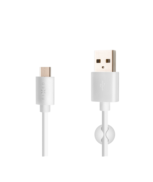 Fixed Data And Charging Cable With USB/USB-C Connectors 2 m, White