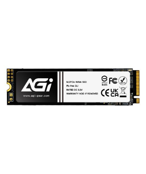 SSD AGI TECHNOLOGY 1200xTBW rating MTBF 1600000 h Read speed 3200 MB/s Write speed 1700 MB/s NVMe Yes PCI Express 3.0 M.2 2000