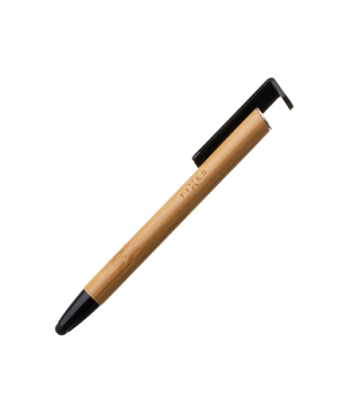 3-in-1 Bamboo Pen with Stylus & Stand - Sleek & Functional