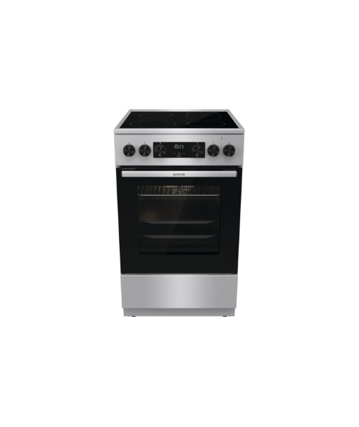 Gorenje, Cooker, GECS5C70XA, Hob type Vitroceramic, Oven type Electric, Stainless steel, Width 50 cm, Grilling, LED, Depth 59