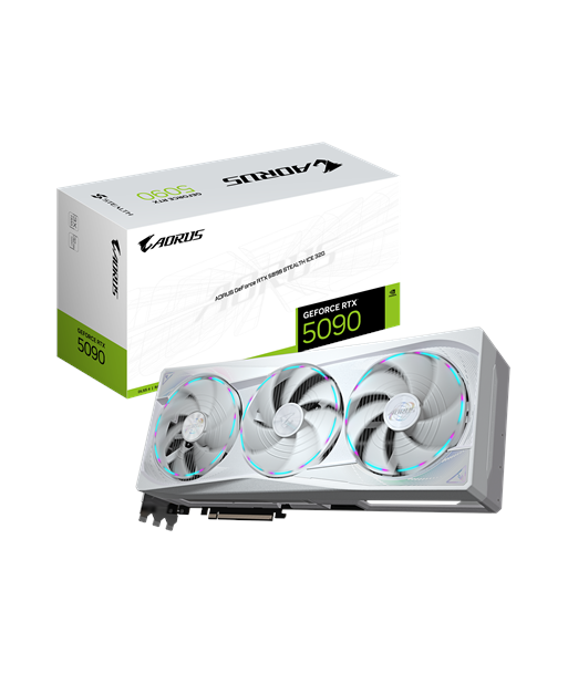 Gigabyte AORUS GeForce RTX 5090 STEALTH ICE 32G, NVIDIA, 32 GB, GeForce RTX 5090, GDDR7, HDMI ports quantity 1, PCI-E 5.0