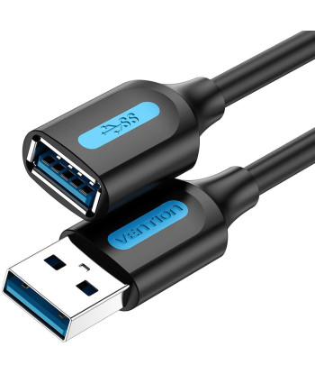 CABLE USB3.0 MALE TO FEMALE/2M BLACK CBHBH VENTION