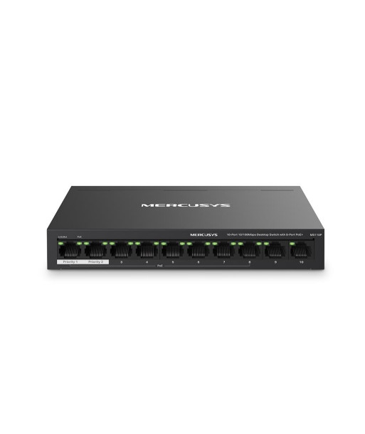 Switch MERCUSYS Desktop/pedestal 10x10Base-T / 100Base-TX PoE+ ports 8 MS110P