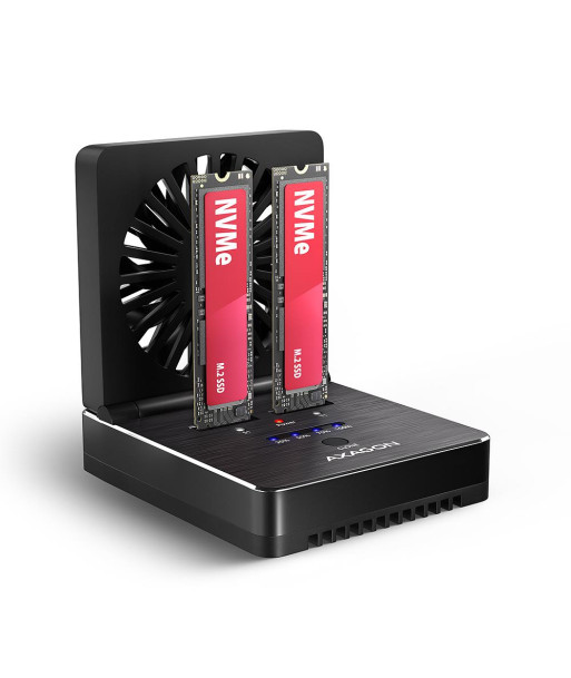 AXAGON ADSA-M2C22 USB-C 20Gbps docking station for 2x M.2 NVMe / SATA SSD with disk cloning function without PC