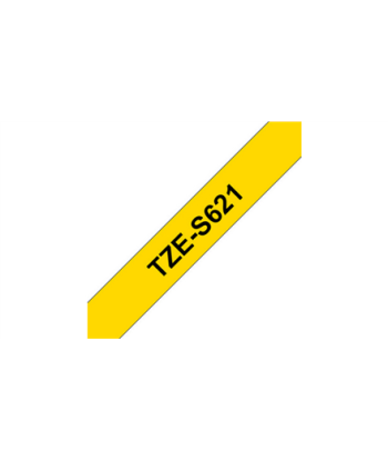 Ламинированная лента Brother, TZe-S621 Strong Adhesive, Black on Yellow, TZe, 8 m, 9 cm
