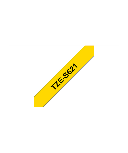 Brother, TZe-S621 Strong Adhesive Laminated Tape, Black on Yellow, TZe, 8 m, 9 cm